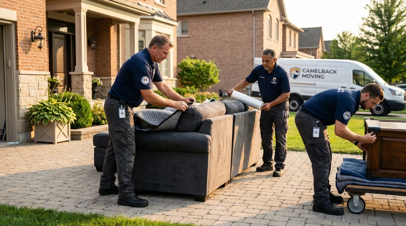 Large estate moving crew wrapping furniture in Mulberry, FL